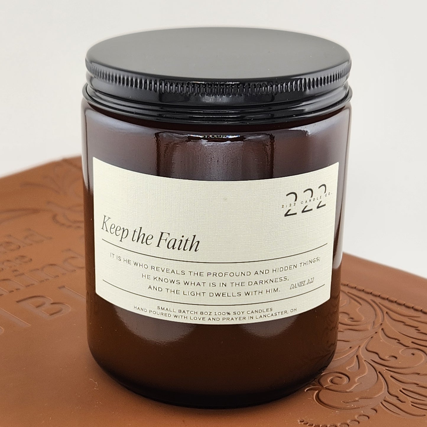 Keep the Faith Candle in an Amber Vessel- 8oz