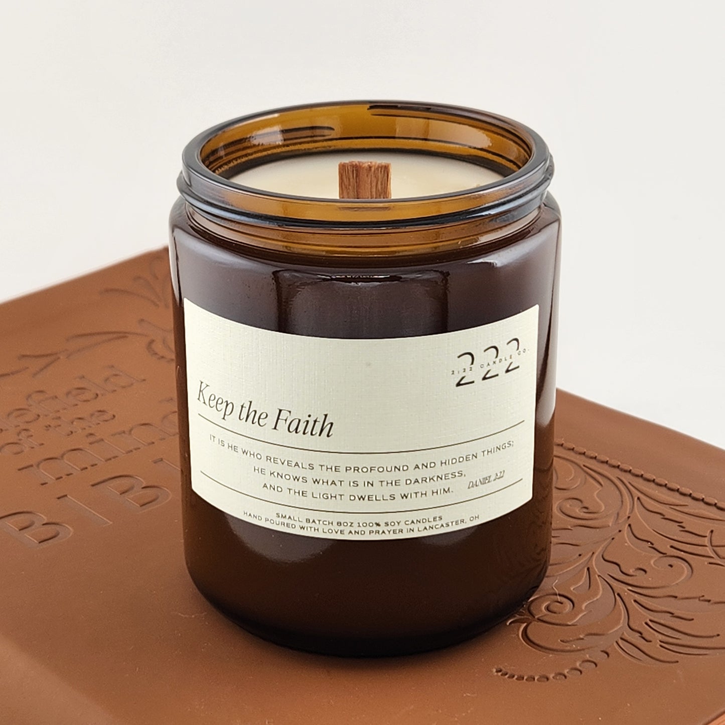 Keep the Faith Candle in an Amber Vessel- 8oz