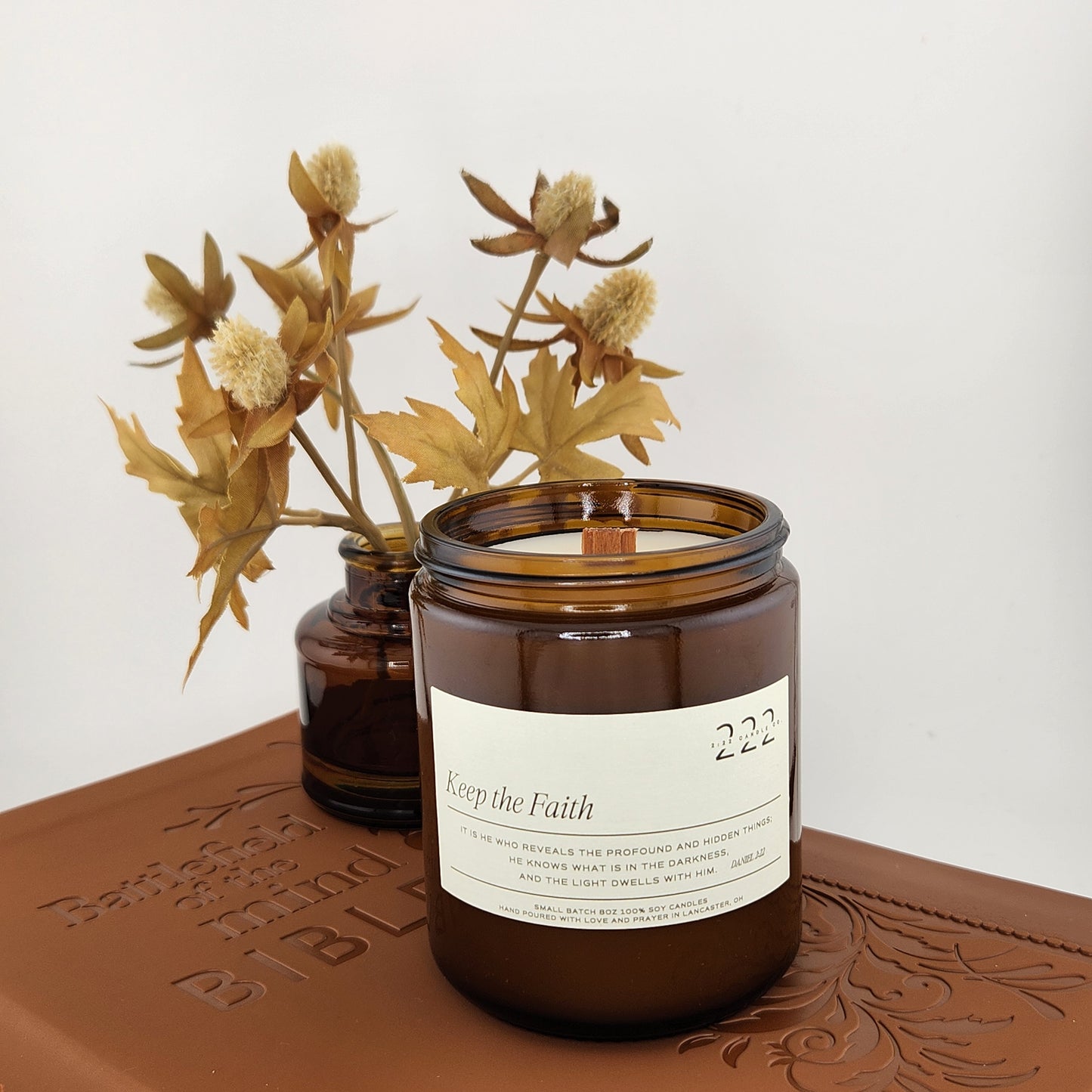 Keep the Faith Candle in an Amber Vessel- 8oz
